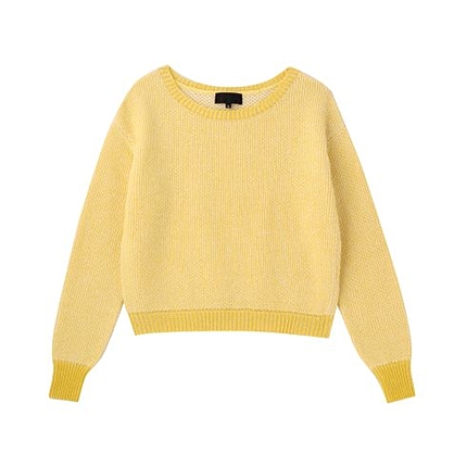 [L]ドロップショルダークロップドニット