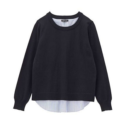 バックシャン切り替えニット