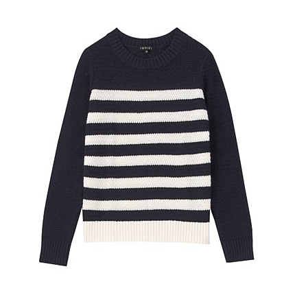 ワッフルボーダーニット