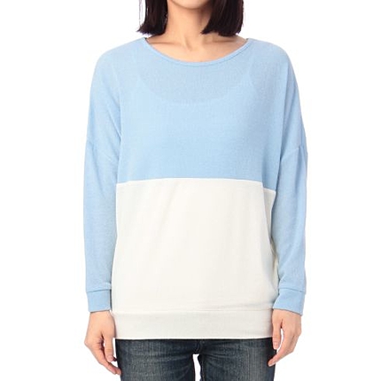 ドルマンスリーブバイカラーカットソー