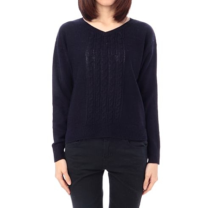 ケーブルボーダーニット