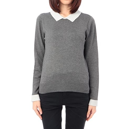 ラメ衿つきニットプルオーバー