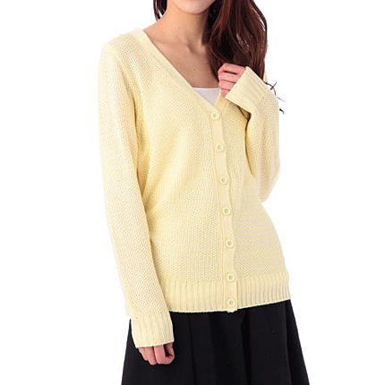 Vネックローゲージニットカーディガン