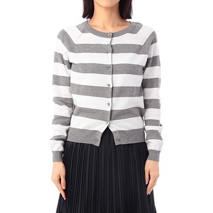 ワイドピッチボーダーカーディガン