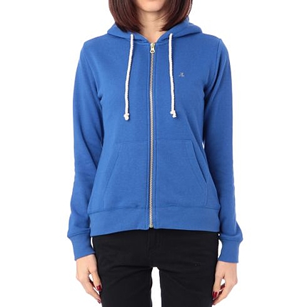 フード裏レース切り替えジップアップパーカー