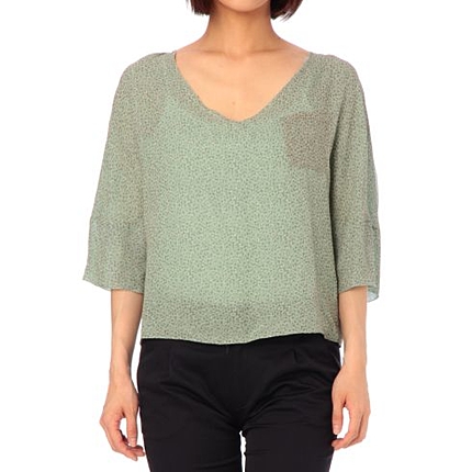 Kristina Ti プリントシフォンブラウス