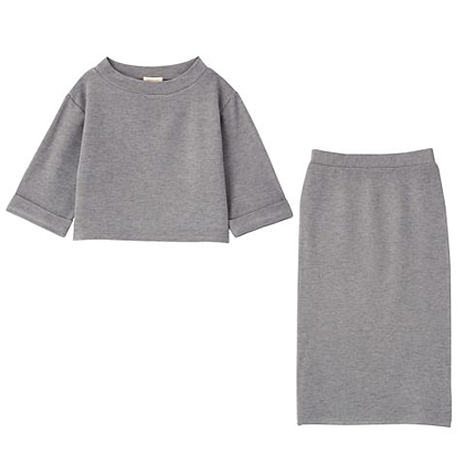 ショートトップス+スカートセットアップ