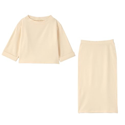 ショートトップス+スカートセットアップ