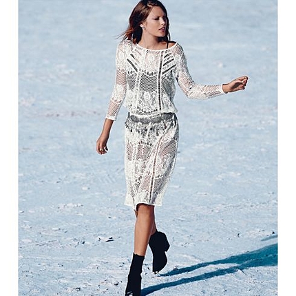 レースメッシュワンピース