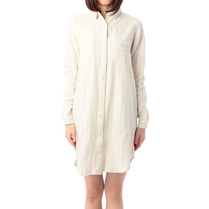 ピンストライプシャツワンピース