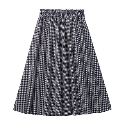 ドット柄ミモレ丈スカート