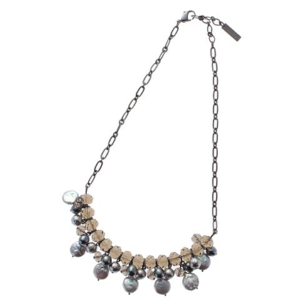 カットビーズ&パールビーズネックレス