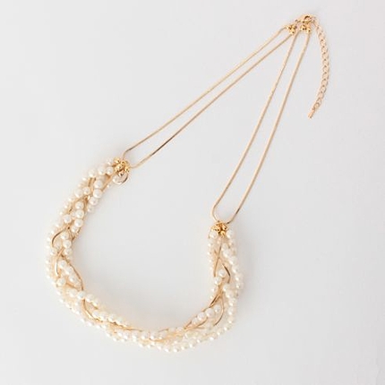 パールビーズねじりネックレス