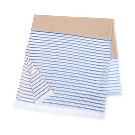 P.COLNILLON ボーダー×無地大判ストール