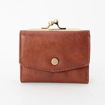 がま口三つ折財布