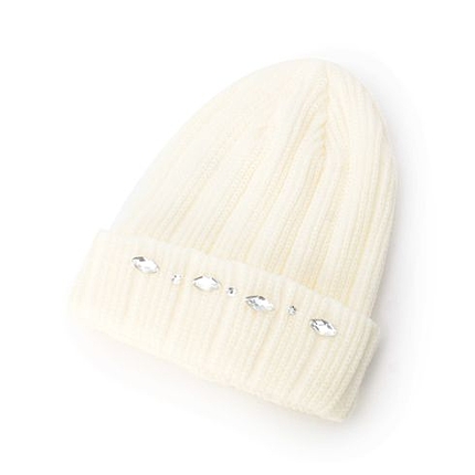 ビジューリブニットワッチ雑貨-帽子