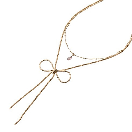 リボンドロップ３WAYチェーンネックレス