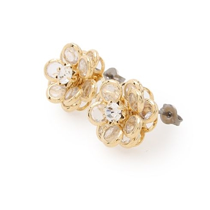 ガラスフラワーピアス