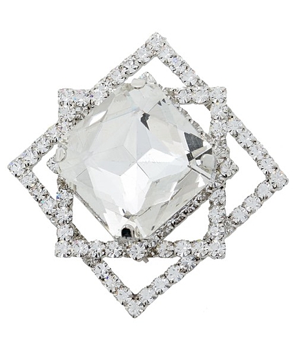 スクエアビジューブローチ