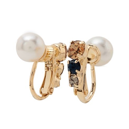 ビジュー＆フェイクパールリバーシブルイヤリング