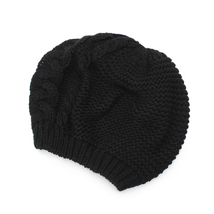 Complit ケーブルニットベレー帽