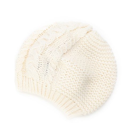 Complit ケーブルニットベレー帽