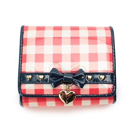 ラメギンガムチェック柄財布