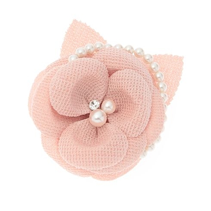 フラワー&フェイクパールコサージュ