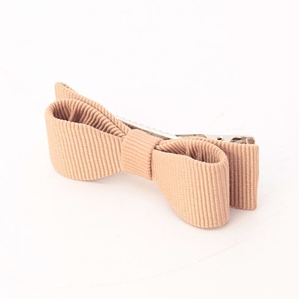 無地&ボーダーミニリボンヘアクリップ