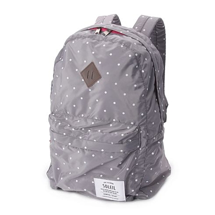 収納ポーチつきドット柄リュックサック