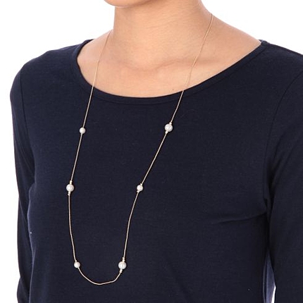 ロングパールビーズネックレス