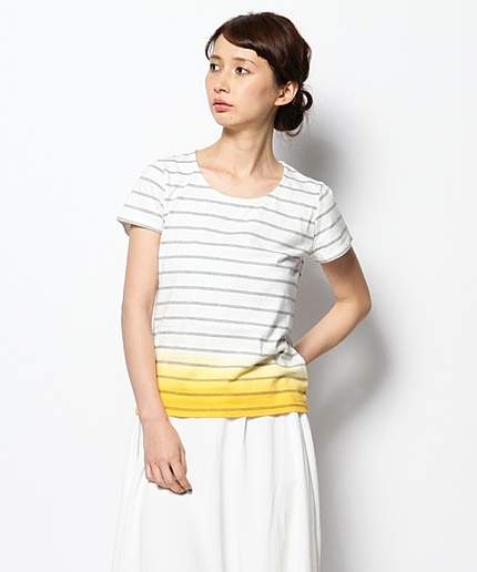 段染めボーダーTシャツ
