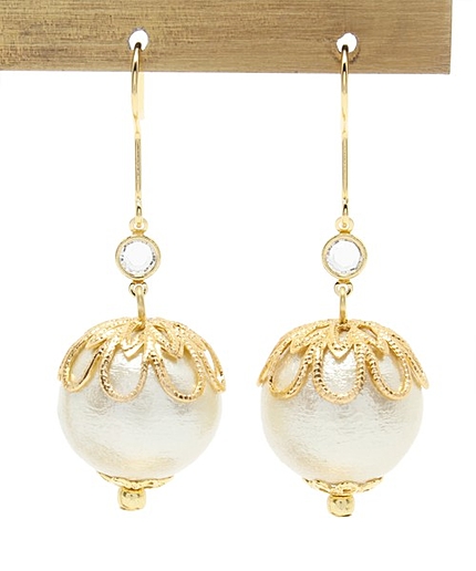 【人気コットンパールシリーズ】コットンパールピアス