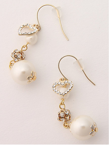 ハートストーンコンビピアス