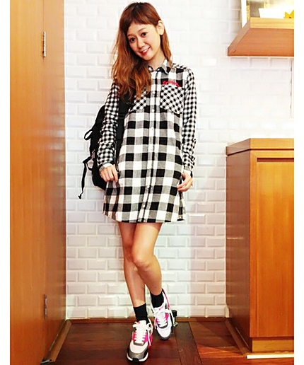 BUFFALO PLAID SHIRT DRESS