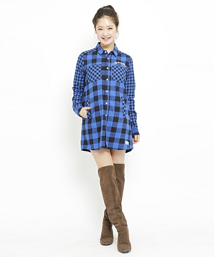 BUFFALO PLAID SHIRT DRESS