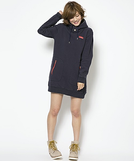 BRUSHED SWEAT HOODIE DRESS