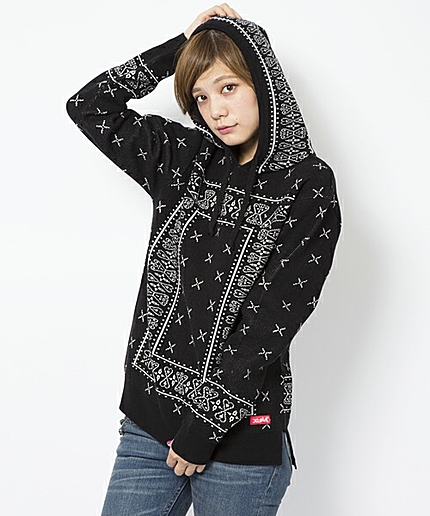 BANDANA KNIT HOODIE