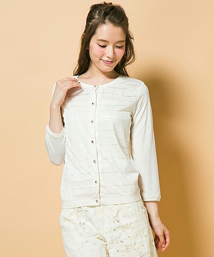 ジャガードチェックカーディガン