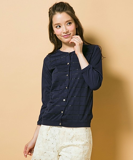 ジャガードチェックカーディガン