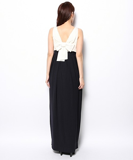 バックリボンロングドレス