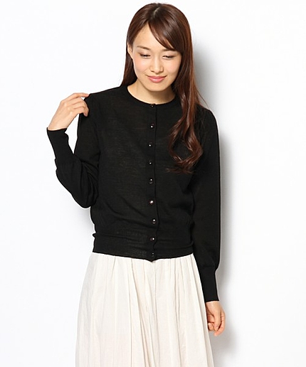 天竺クルーカーディガン