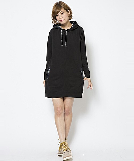 PLAID MIX SWEAT DRESS