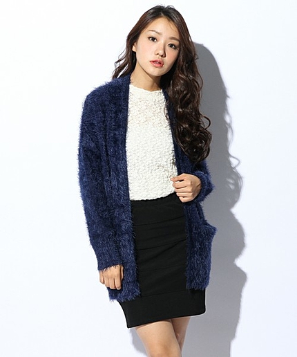 シャギーニットカーディガン