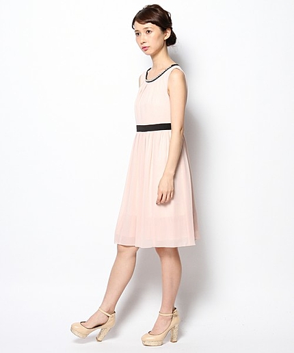 バイカラー２Ｗａｙシフォンドレス