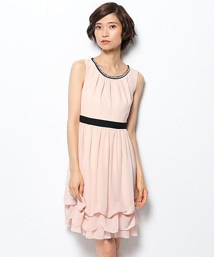 バイカラー2Wayシフォンドレス