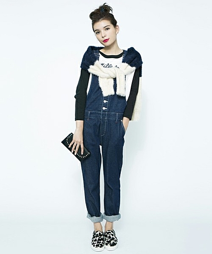 DENIM SALOPETTE (サロペット/オーバーオール/デニム/無地)