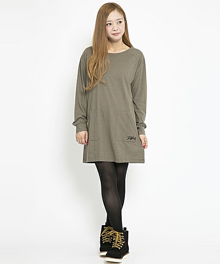 TWO TONE L/S DRESS