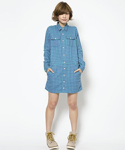 TOMBOY PLAID SHIRT DRESS