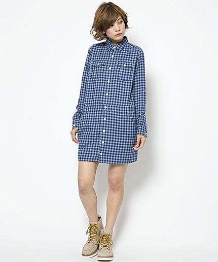 TOMBOY PLAID SHIRT DRESS